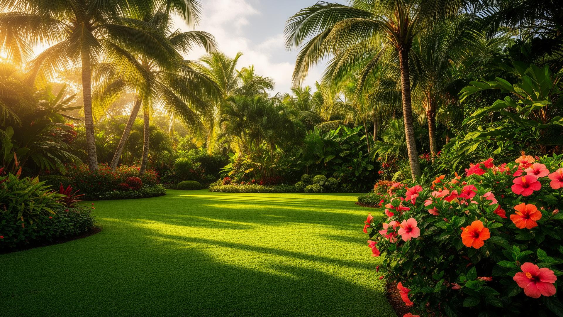 Jardin tropical aménagé en Guadeloupe